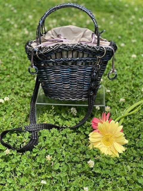 
            【ハンドメイド】君島アトリエ　紅籐かごバッグ（染紅籐コレクション 彩のかご - 藍かげ）　【11100-2510】
          