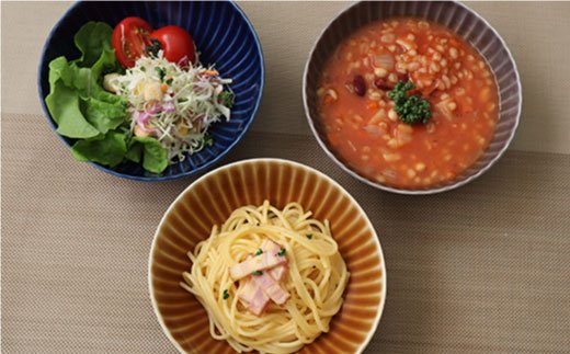 【波佐見焼】しのぎ 小鉢 ボウル 5colors 5枚セット【一龍陶苑】 [CC25]