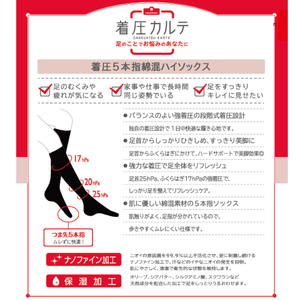 【メディックピエドシリーズ】着圧5本指綿混ハイソックスSサイズ ブラック ソックス くつした 靴下 日用品 美容 着圧ソックス 生活用品 健康用品 健康グッズ スポーツ 旅行 トラベル