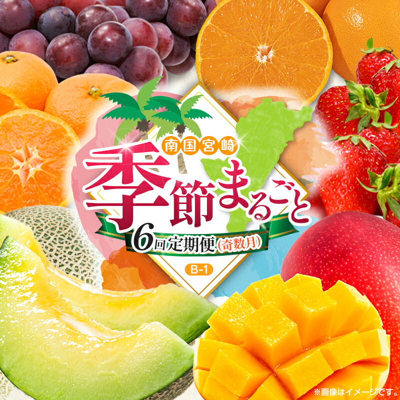 【ふるさと納税】【奇数月 6回定期便】旬 人気 フルーツ 南国宮崎産 マンゴー ピオーネ いちご みかん メロン 柑橘 ぶどう 果物 詰め合わせ 宮崎県 九州＜B-1コース M210＞