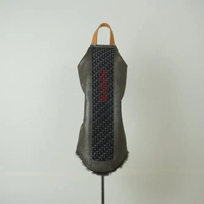 【カラー選択可】博多革工房HOMMONが作ったゴルフドライバー用ヘッドカバー【博多織・牛革コンビ】 ホワイト