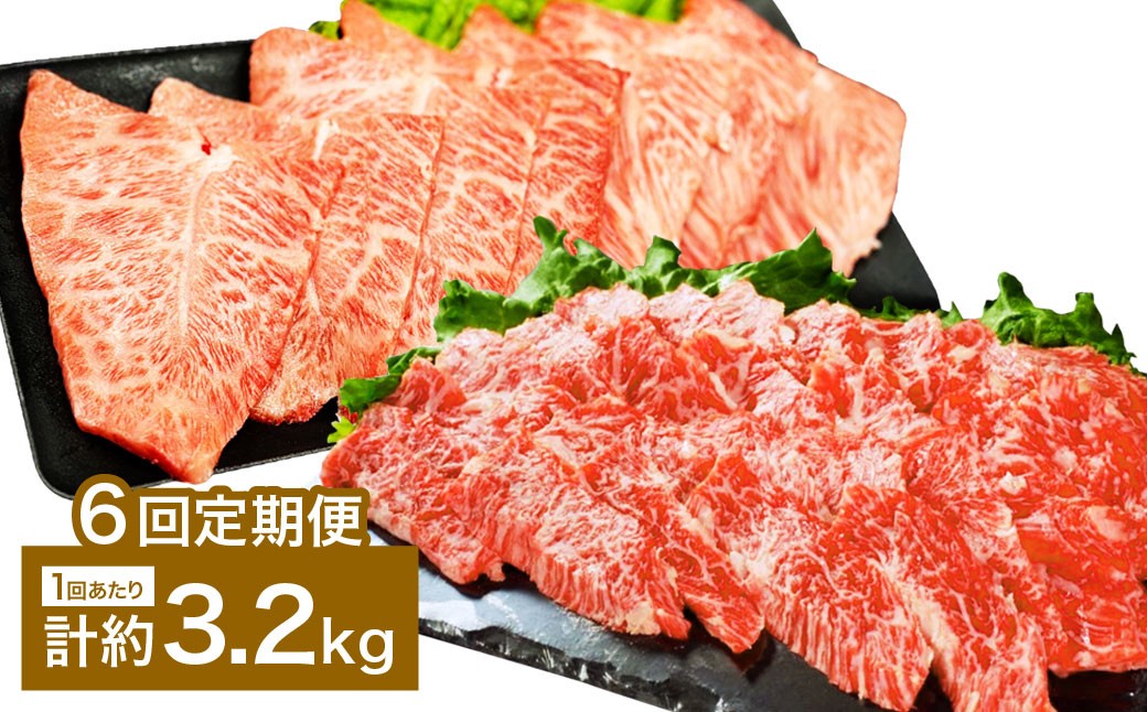 
            【6カ月定期便】 【上カルビ VS ミスジ 食べ比べ！】 おおいた和牛 上カルビ焼肉 ・ ミスジ焼肉 約3.2kg×6回 計約19.2kg
          