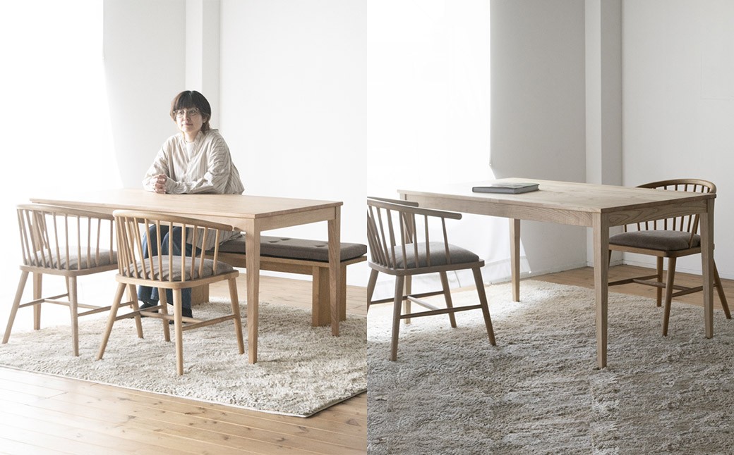 くりのスマートダイニング栗色 （幅160cm・国産栗材）