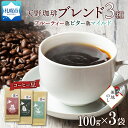 【ふるさと納税】 コーヒー ブレンド 豆 100g × 3 珈琲 生豆 自家焙煎 フルーティー ビター マイルド 中挽き 粗挽き 細挽き 極細挽き ギフト 無地熨斗 熨斗 のし お取り寄せ グルメ 開拓 福ろう トドマツ 天野珈琲 北海道 札幌市