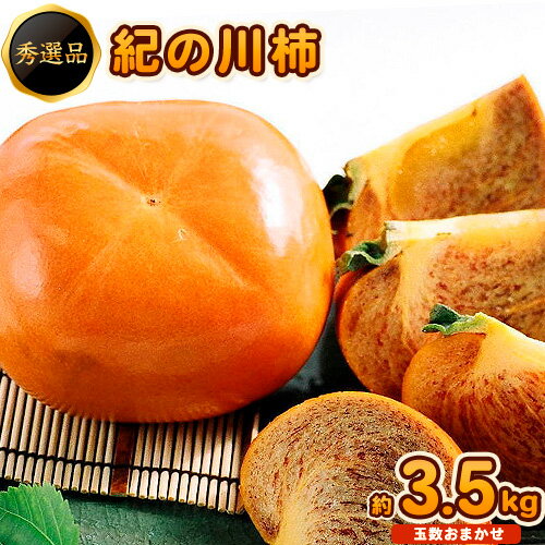 【ふるさと納税】【2026年先行予約】希少 紀の川柿 約3.5~4kg（種無し） 秀選品 (玉数おまかせ) 厳選館 《2026年11上旬-11月中旬頃出荷》 和歌山県 日高町 柿 カキ かき ジューシー フルーツ 青果 果物
