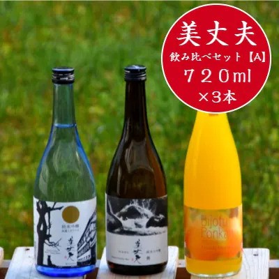
                  【四国一小さなまちの地酒】美丈夫 720ml×３本飲み比べセットA（純米吟醸 純麗たまラベル・純米大吟醸 舞・ぽんかんリキュール）
                