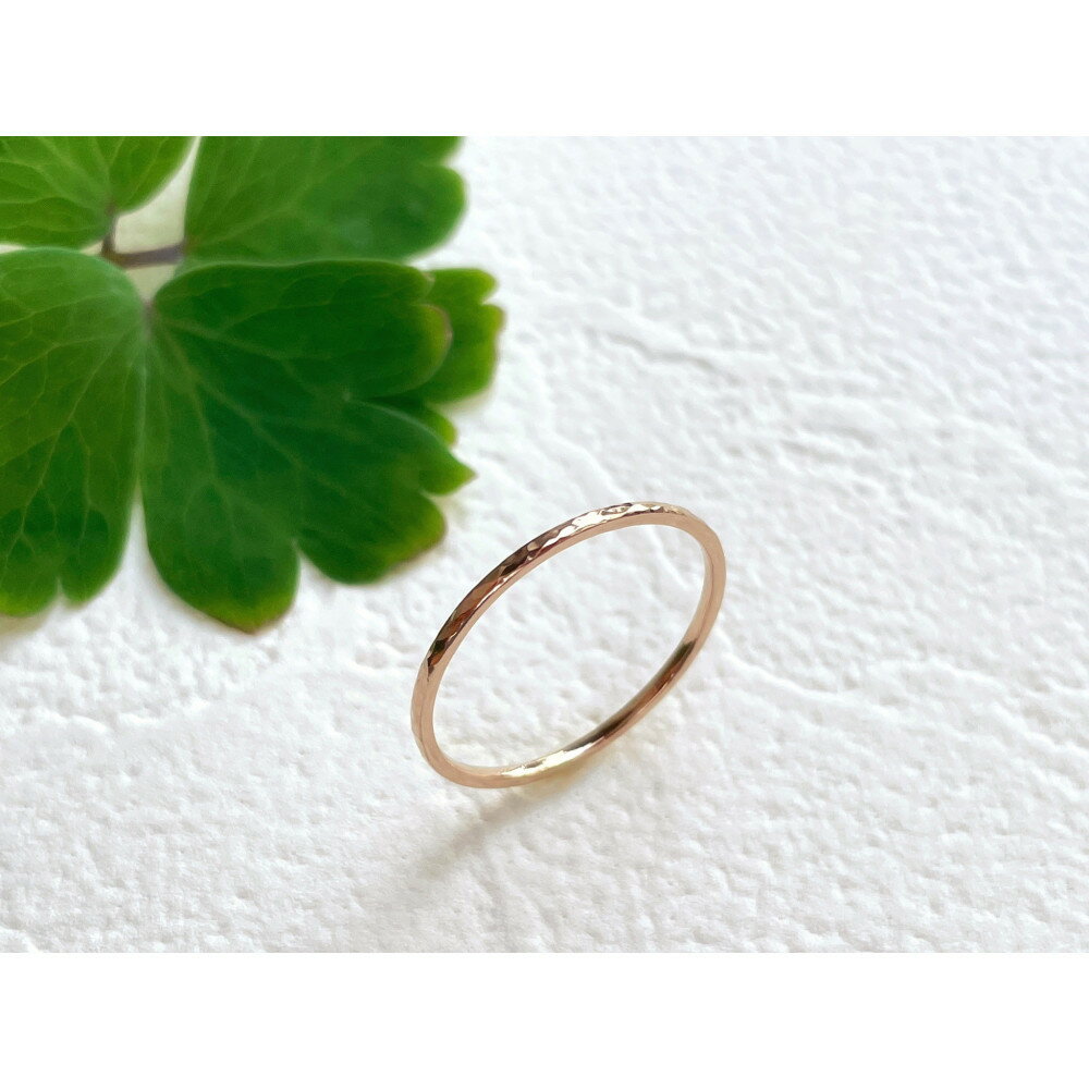 【ふるさと納税】K18ピンクゴールド 丸つち目 細リング（ハンドメイド）【サイズ：7号～16号】 | アクセ ファッション 人気 おすすめ 送料無料