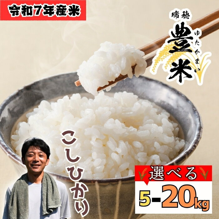 【ふるさと納税】令和7年産 ＼コシヒカリ／ 選べる容量 5kg | 10kg | 20kg 精米 瑞穂 豊米（ゆたかまい）【 長野県 飯山市 信州産 米 コメ 米 ごはん 白米 こしひかり】