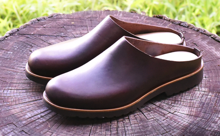 メンズ サボサンダル 本革 紳士靴 日本製 撥水 シューズ ビブラムソール スリッポン スリッパサンダル KOTOKA（コトカ）たつの蝋引き まほろばサボ No.KTO-7734 ブラウン メンズMサ