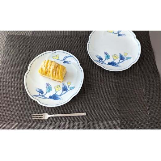 有田焼 華山窯 黄花・紅花 銘々皿 取皿 デザート皿 かわいい 4枚セット 東洋セラミックス A14-106_イメージ3