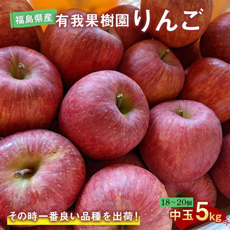【ふるさと納税】りんご 中玉 18～20個 5kg ＜有我果樹園＞ F7X-0234