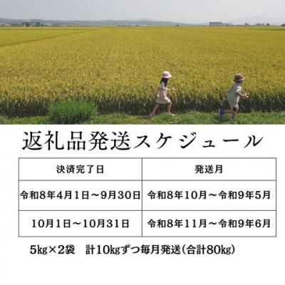 ふるさと納税 秩父別町 【新米予約受付中】令和8年産ななつぼし&ゆめぴりか定期便80kg(毎月)【R8UD-02】 |  | 01