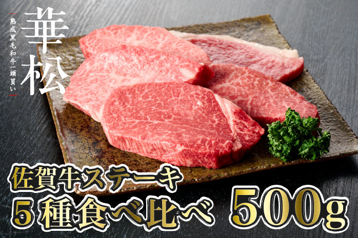 
【佐賀牛】ステーキ5種食べ比べセット合計500g
