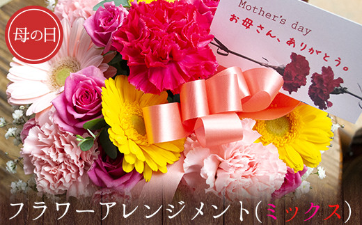 母の日 ギフト 母の日 フラワーアレンジメント (ミックス) 花 フローリスト プレゼント 贈答 内閣総理大臣賞 受賞歴多数 椿原園 【北海道・沖縄・その他離島 配送不可】《2027年5月上旬-5月末頃出荷》