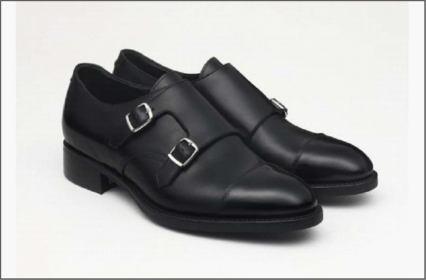 革靴 ダブルモンクストラップ（ハンドソーンウェルテッド製法／博多製造）サイズ：26cm