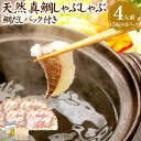 【ふるさと納税】みんなで食べ鯛！！鯛しゃぶたっぷり4人前 合計約600g（約150g×4パック） 天然鯛だしパック付き 天然真鯛 鯛しゃぶ しゃぶしゃぶ 魚 鯛 だし付き 鍋 セット 冷凍 国産 福岡県 福津市 送料無料 [F0109]