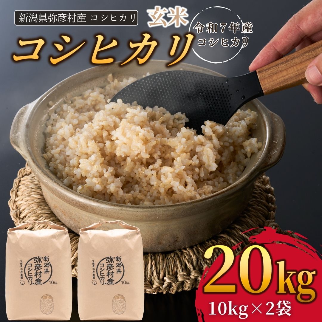 新潟県弥彦村石井農園 令和7年産 コシヒカリ【玄米 20kg】