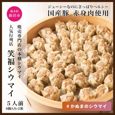 ふるさと納税 鹿沼市 人気行列の焼売専門店「笑福シウマイ」の特製豚シウマイ　16個(8個入り×2パック)