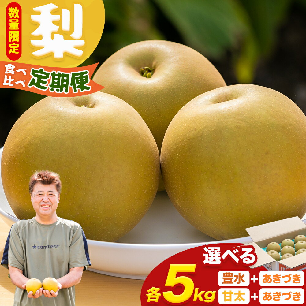 【ふるさと納税】【食べ比べ定期便】梨 各5kg 選べる組み合わせ 豊水 甘太 あきづき 石川梨・ぶどう園《9月上旬-10月上旬頃出荷》茨城県 結城市 梨 ナシ なし 果物 フルーツ 豊水 ほうすい あきづき 甘太 かんた【配送不可地域あり】（離島）