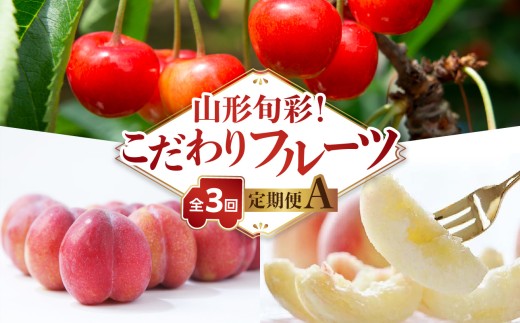 【発送月固定】山形旬彩！こだわりフルーツ定期便全３回Ａ 【063-T01】
