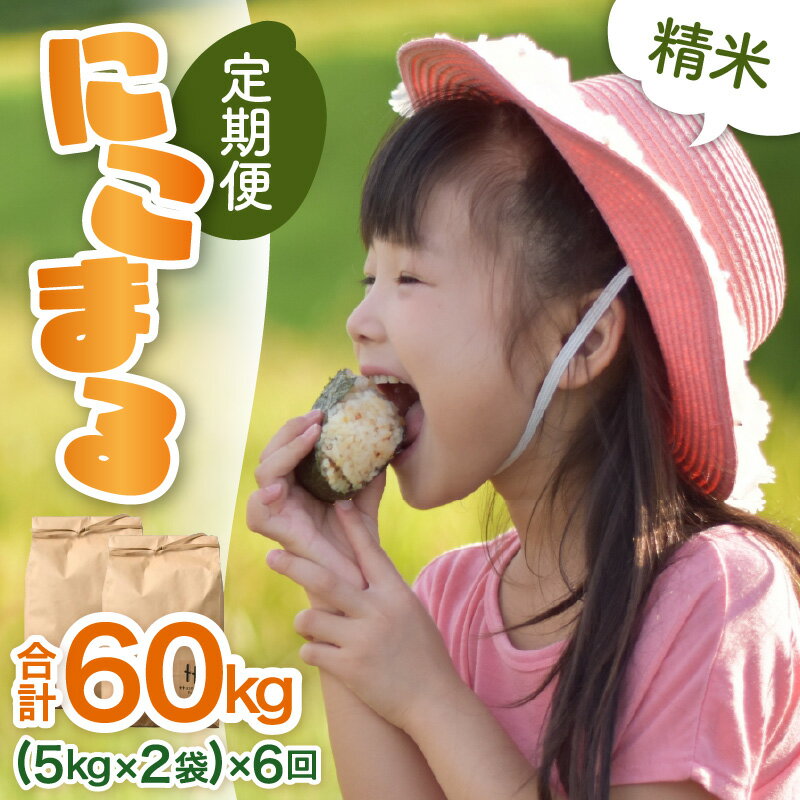 【ふるさと納税】【令和7年産 新米】定期便《6ヶ月連続お届け》にこまる 精米 5kg×2袋 10kg（計60kg）＜低農薬栽培＞ ／ 高品質 鮮度抜群 福井県 あわら産 ブランド米 白米 お米 米