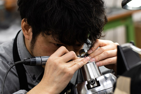 0.1ct ミル枠ダイヤモンドネックレス K18PG