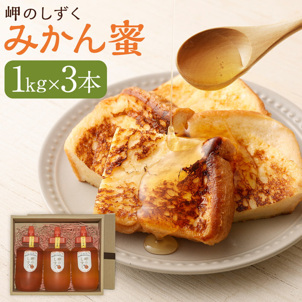 【ふるさと納税】「岬のしずく」佐田岬半島産 純粋蜂蜜 みかん蜜 約1kg 3本セット 合計約3kg はちみつ ハチミツ 蜜 国産 常温 詰合せ 詰め合わせ セット 愛媛県 送料無料 【えひめの町（超）推し！（伊方町）】(319-1)