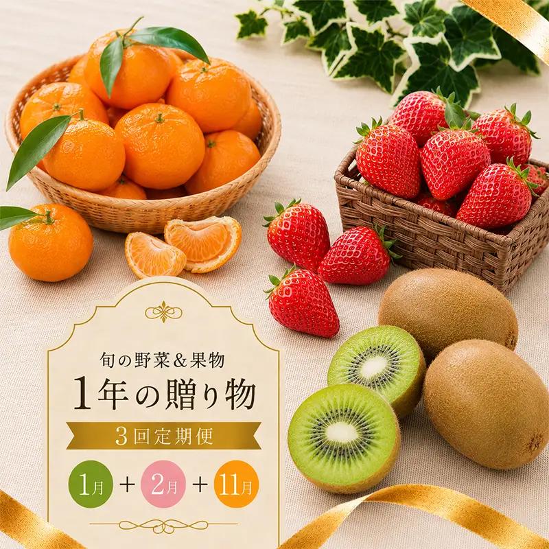【定期便3回】 苺 いちご みかん キウイ 香緑
