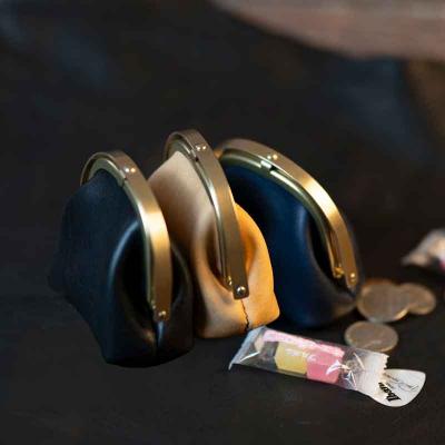 ふるさと納税 小牧市 【soul;solid】ワンタッチ真鍮がま口ミニポーチ 色:ネイビー[178S12-03]