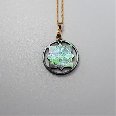 
                  25ミリ!「丸と四角」のペンダント　黒蝶貝【1261288】
                