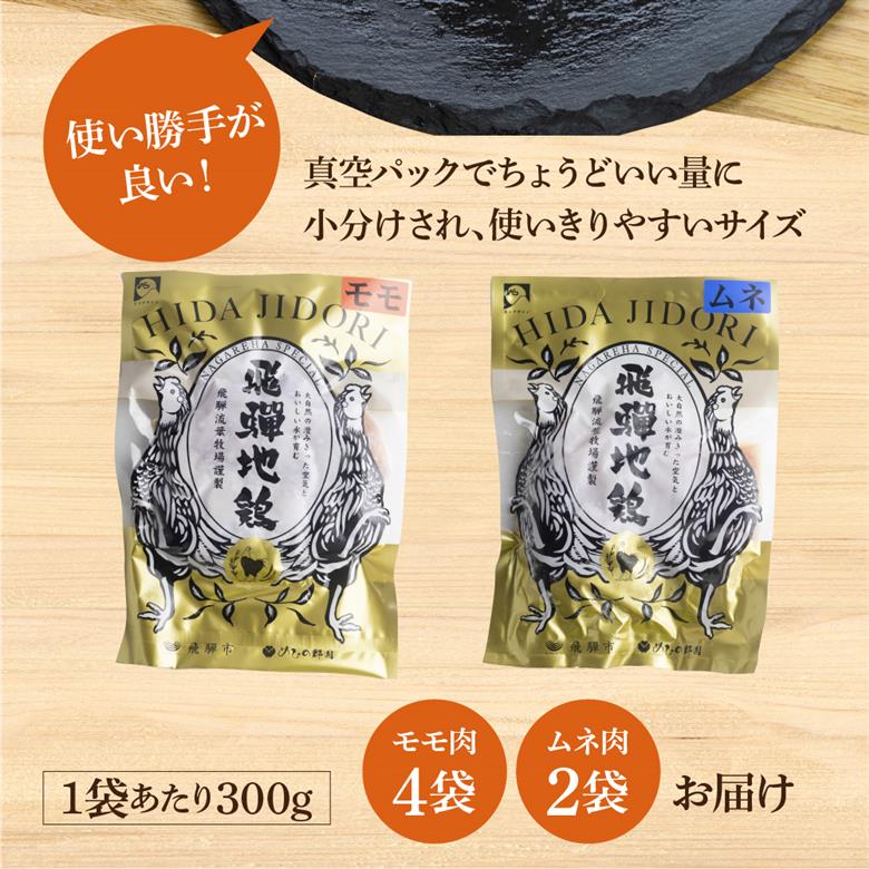 地鶏 鶏肉 飛騨地鶏 モモ肉 ムネ肉 カット済み 計1.8kg 真空パック 小分け 便利 もも肉 モモ むね肉 ムネ 国産 地鶏 国産地鶏 唐揚げ チキンソテー 煮物 チキン南蛮 水炊き[Q2087r