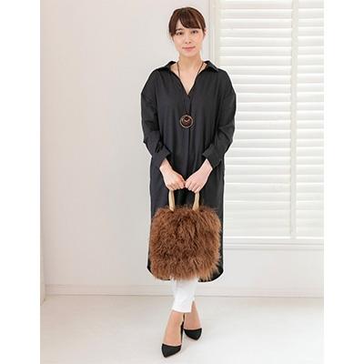 ふるさと納税 御坊市 くるくる可愛い　チベットラム毛皮手提げバッグ　ブラウン |  | 02