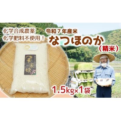 ふるさと納税 臼杵市 令和7年産米　なつほのか(精米)1.5kg!栽培期間中、化学肥料等を使わずに育てたから安心安全!
