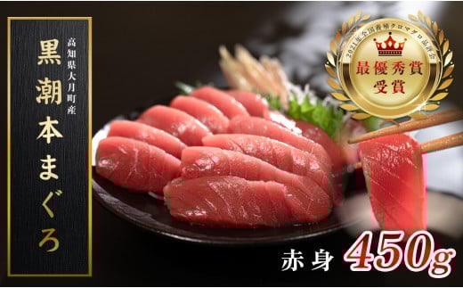 【高知県産 養殖本マグロ】赤身450g 黒潮本まぐろ｜刺身用 最優秀賞受賞 日本一 本まぐろ クロマグロ まぐろ 鮪 小分け 個包装 丼 寿司 柵 急速冷凍 解凍簡単 贈答 ギフト お祝い 父の日 年末年始 産地直送 高知県 大月町 海鮮