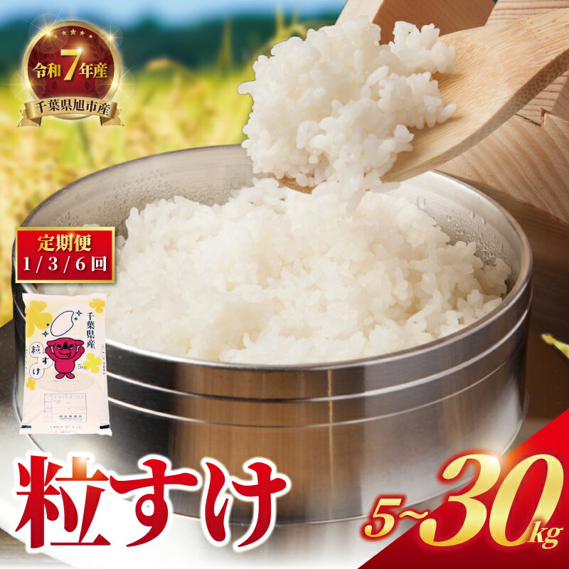 【ふるさと納税】 令和7年産 粒すけ 日時指定 可 選べる回数 1回 3回 6回 定期便 3ヶ月 6ヶ月 5kg 10kg 15kg 30kg つぶすけ 米 白米 精米 お米 ライス ご飯 ごはん 指定日 R7米 R7 7年産 令和7年 令和7年産米 kome 2025 国産 千葉県産 千葉県 旭市