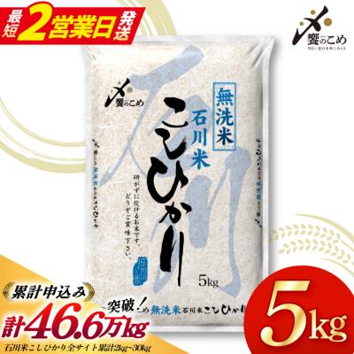 ふるさと納税 宝達志水町 【最短2営業日発送】【無洗米】米 こしひかり 5kg [宝達志水町 38601204-sp