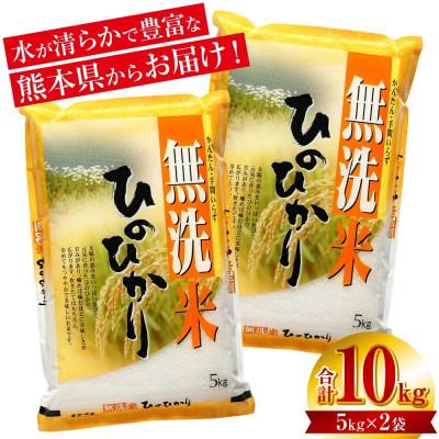 ふるさと納税 八代市 【令和7年産】 熊本県産 無洗米 ひのひかり 計10kg (5kg×2袋)  【八代食糧】