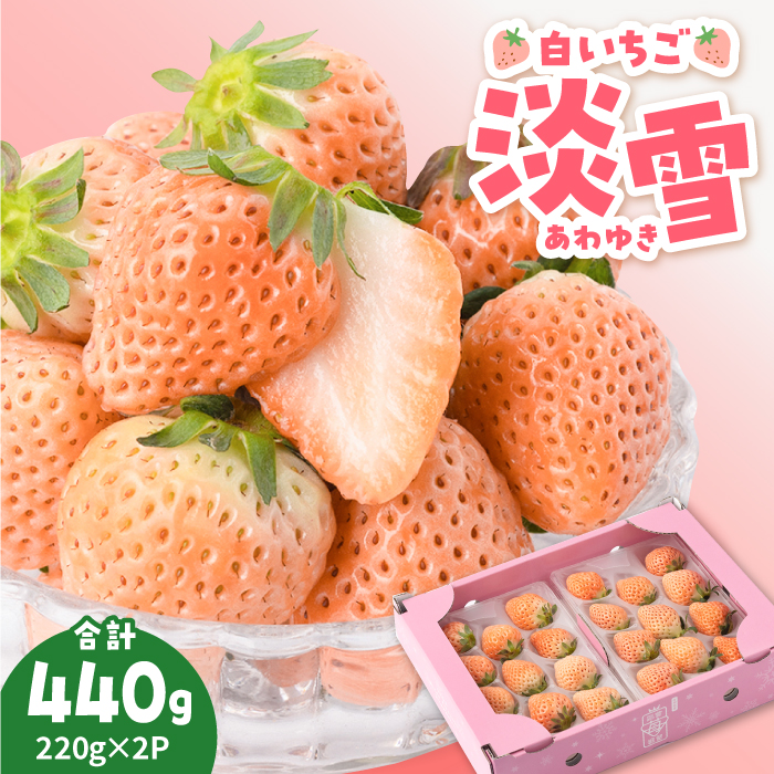 【先行予約】ほんのりピンク 希少 白いちご「淡雪」220g×2パック【岸川農園】 [IAP005]