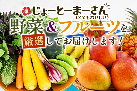 【4回定期便】沖縄県 石垣島の野菜・フルーツBOX ≪野菜4～5種類、フルーツ1~2種類≫（1箱×4回）じょーとーまーさん(とても美味しい) 石垣島の野菜とフルーツの詰め合わせセットをお楽しみください