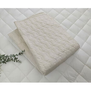 ＜シングル＞リネンコットンガーゼ敷パッド　100×205cm　アイボリー　PK-1506S