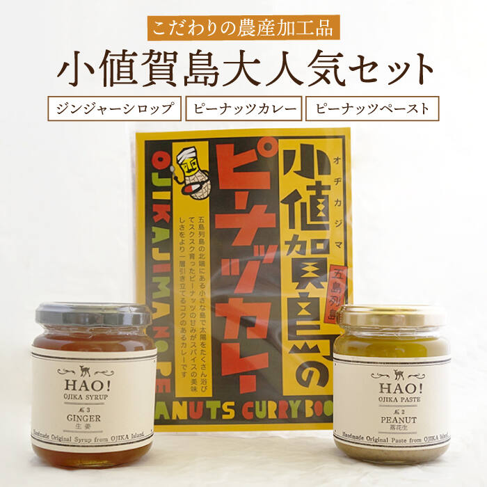 【ふるさと納税】落花生と生姜の 加工品 3点 セット （ ピーナッツ カレー / ピーナッツペースト / ジンジャーシロップ ）《小値賀町担い手公社》 [DAA005] ピーナッツバター リーム スパイスカレー スパイス 時短 ジンジャー 常温