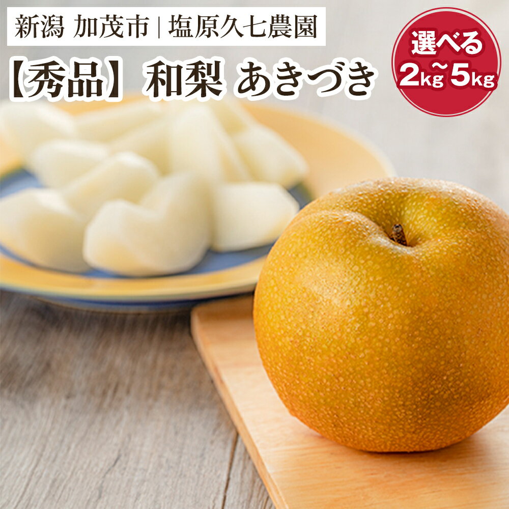 【ふるさと納税】【2025年先行予約】新潟県産 和梨 あきづき 【秀品】選べる「2kg」or「3kg」or「5kg」《9月中旬から順次出荷》 なし 果物 フルーツ デザート ジューシー シャキシャキ 加茂市 塩原久七農園