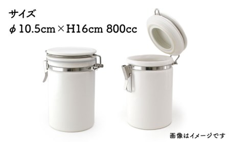 【美濃焼】コーヒーキャニスター200 2個セット シルバー×ゴールドリング ホワイト【ZERO JAPAN】保存容器 コーヒー豆 紅茶 緑茶 日本茶 陶器 密閉 密封 遮光 コーヒー 豆 粉 おしゃれ
