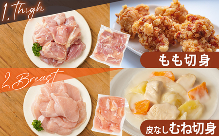 宮崎県産若鶏2kgセット_11-M601_(都城市) 鶏肉 モモ ムネ ササミ  唐揚げ チキン南蛮 てりやきチキン ささみチーズ ささみ梅肉 棒棒鶏