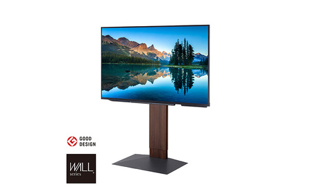 WALL インテリアテレビスタンド V3 SW ロータイプ テレビスタンド 80インチ対応 壁寄せ 首振り機能 薄型 高さ調整 省スペース 安心 グッドデザイン賞受賞 東京都 大田区 ウォールナット