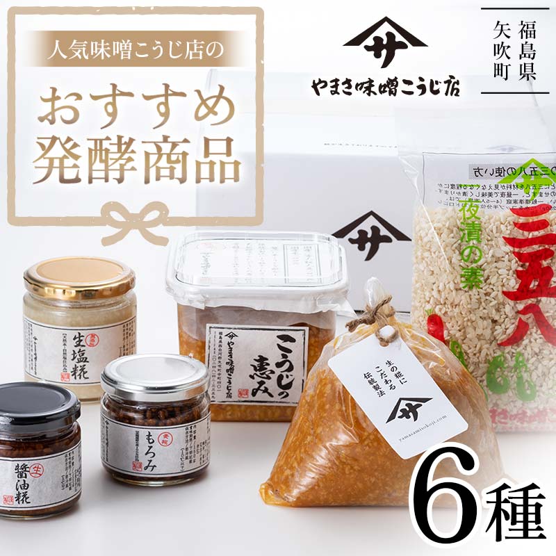 【ふるさと納税】 人気の味噌こうじ店のおすすめ発酵商品6種セット 食品 F6U-020