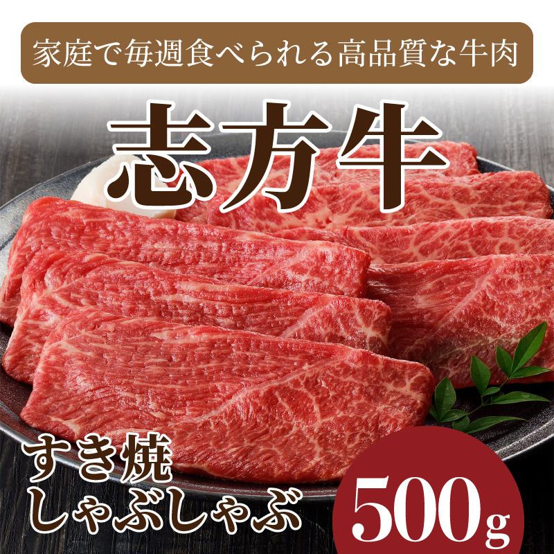志方牛しゃぶしゃぶ・すき焼（500g）《 鍋 お鍋 牛しゃぶ 牛肉 和牛 おすすめ 切り落とし肉 セット すき焼き 冷凍 国産 肉 お取り寄せ  》【2401A00204】