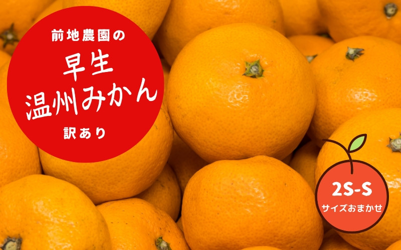 
            2S-S サイズおまかせ 前地農園の早生温州みかん  ご家庭用 訳あり 7kg【2025年12月初旬から12月中旬までに順次発送】 / わけあり ワケアリ みかん 蜜柑 極早生 数量限定 温州 ミカン ご家庭用 家庭用 マルチ栽培
          