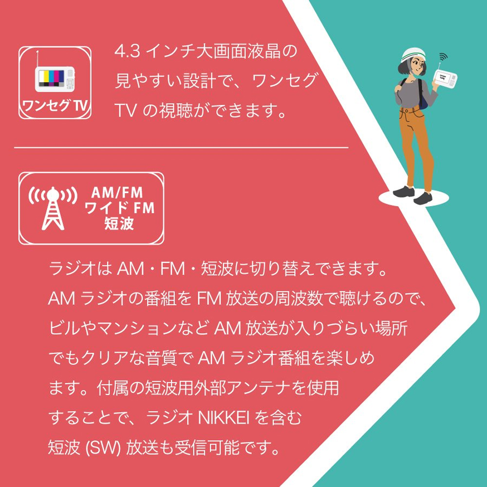 〈innowa〉buddy ポータブルラジオ・TV ホワイト