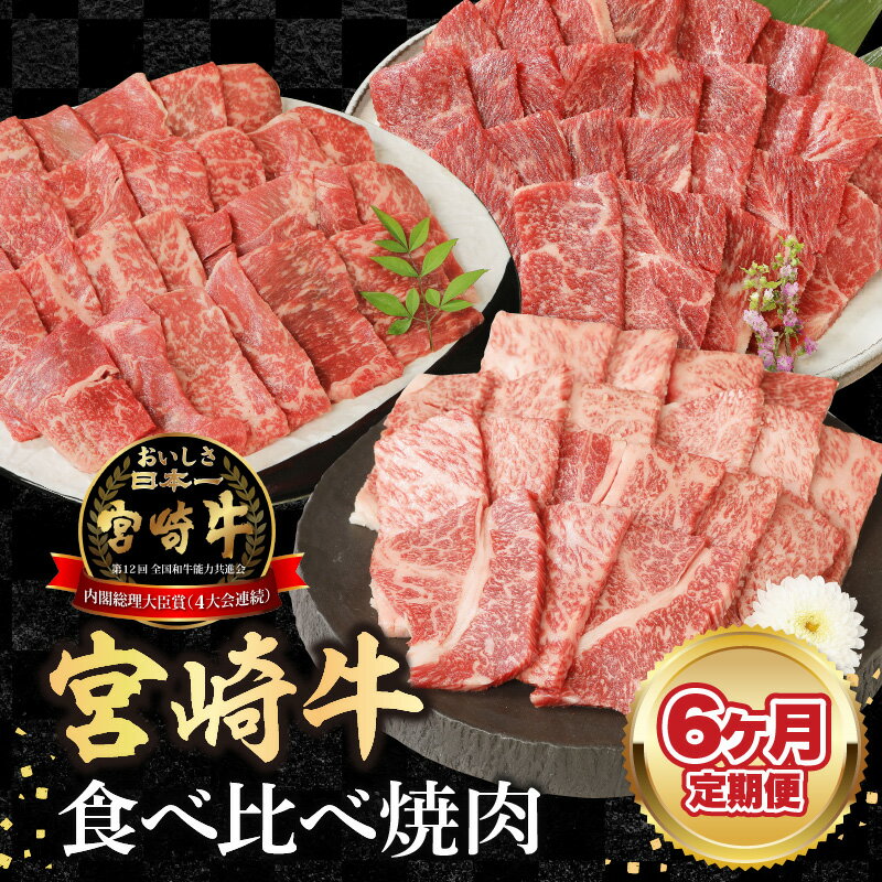 【ふるさと納税】【6ヶ月定期便】宮崎牛食べ比べ焼肉